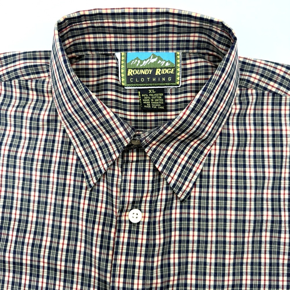 Roundy Ridge Button Down Mens XL Multicolor Plaid Short Sleeve Outdoor Shirt